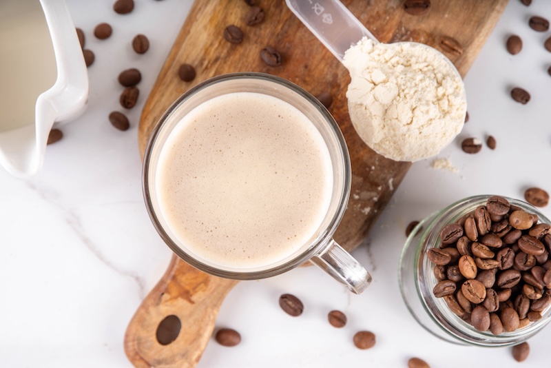 Kaffeshake med hampaprotein