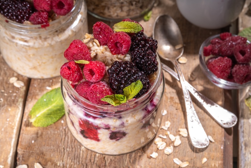 Overnight oats med hampaprotein
